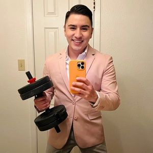 Express Extra Slim Light Pink Suit Jacket